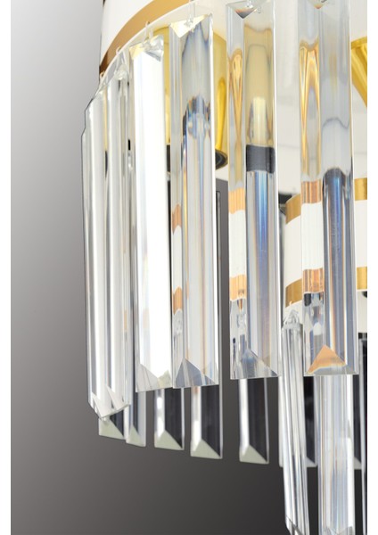 4 Nesil 4 Lü 2 Katlı Beyaza Gold Yaldızlı 30 Luk Salon Avize 30 Beyaz E27 Krom fırsatları