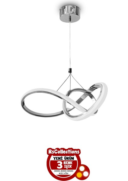 E27 Düz 3 Renk Kardelen Model Beyaz- Sarı- Gün Işığı Modern Sarkıt LED Avize 30 x 10 Antre / Hol Kr