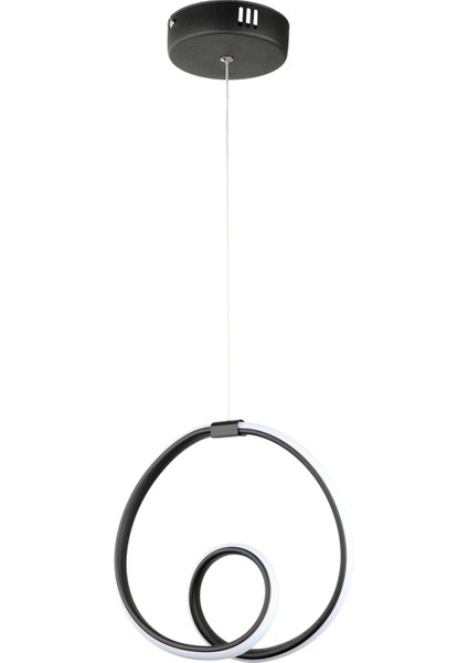 Siyah Eğirdir Ledli Avize Siyah Salon / Oturma Odası 1 Ledli 25 x 70 GU10 Alüminyum 61-70 cm
