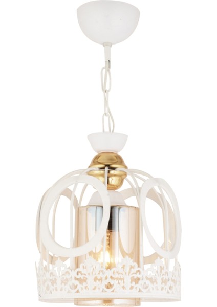 1 Tekli Dantel Beyaz Modern Avize 25 Antre / Hol 51-60 cm Beyaz E27 Metal Modern