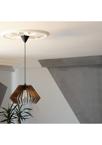 Ahşap Ahşap Avize, Sarkıt Kahverengi E27 35 x 21 71-80 cm 1 Klasik
