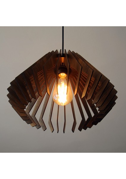 Ahşap Ahşap Avize, Sarkıt Kahverengi E27 35 x 21 71-80 cm 1 Klasik fırsatları
