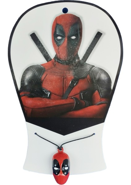 104 40 Mineli Deadpool Kolye Deri Ip