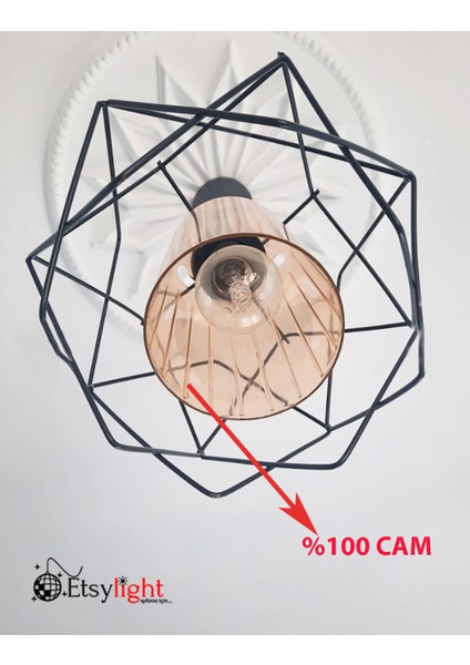 81-90 cm 4 Adet Koza One Glass Salon Avize, Mutfak Avize, Hol Avize, Cam Avize 4 Modern 26 x 73 E27
