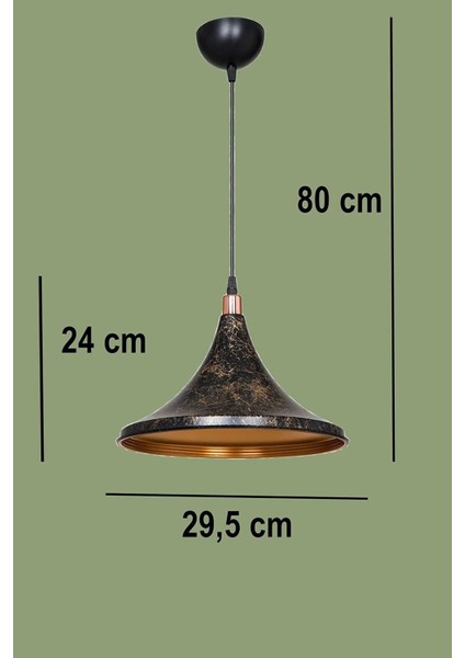 Mutfak Zümrüt Gold Detaylı Siyah Tekli Sarkıt Avize E27 30 1 61-70 cm Modern Plastik Siyah fiyatları