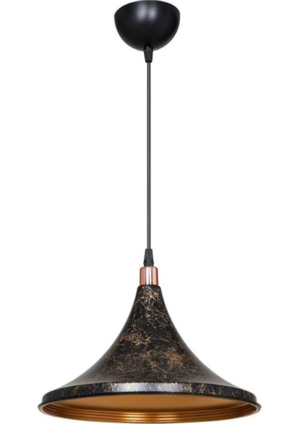 Mutfak Zümrüt Gold Detaylı Siyah Tekli Sarkıt Avize E27 30 1 61-70 cm Modern Plastik Siyah modelleri