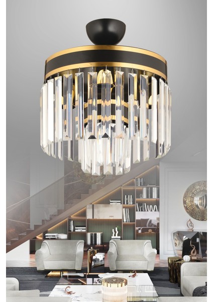 Siyah Nesil 4 Lü 2 Katlı Siyaha Gold Yaldızlı 30 Luk Modern Avize E27 Metal Modern 4 fiyatları