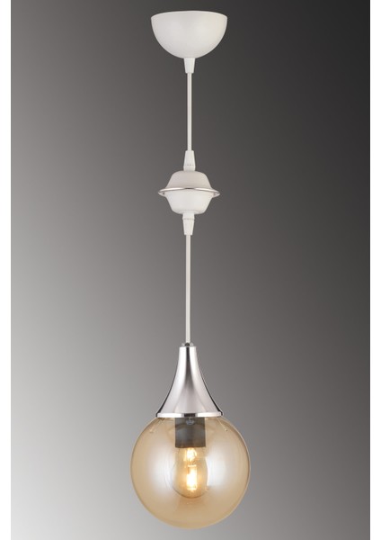 Modern Beyaz Tekli Bal Glop Top Camlı Krom Aşağı Bakan Lüks Modern Avize 81-90 cm 35 x 35 Metal 1 B fiyatları