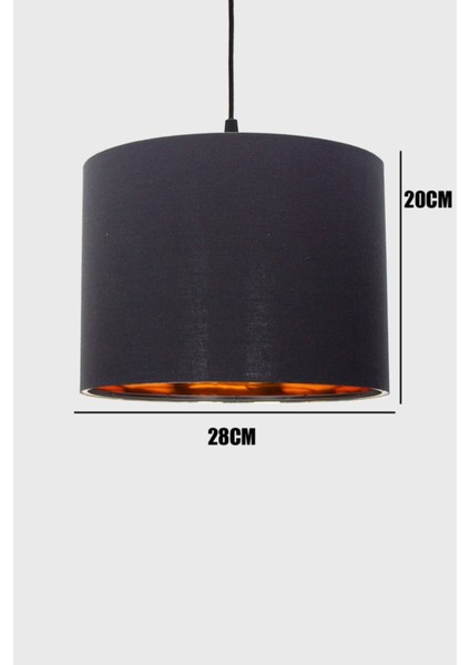Siyah Altın Varaklı Sarkıt Avize E27 1 20 -34 cm Kumaş Modern indirimleri