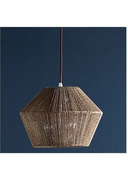 Kahverengi Dekoratif Bohem Avize Geniş Ufo