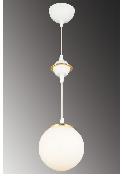 E27 Beyaz Tekli Beyaz Glop Cam Aşağı Bakan Lüks Avize 61-70 cm Tekli 1 30 x 30 Beyaz fiyatları