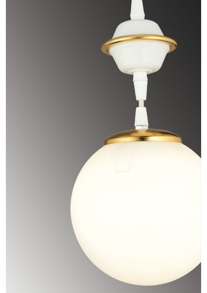 E27 Beyaz Tekli Beyaz Glop Cam Aşağı Bakan Lüks Avize 61-70 cm Tekli 1 30 x 30 Beyaz fırsatları