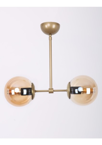 E27 Martı 2'li Eskitme Bal Camlı Avize Modern Mavi 60 x 50 Metal 51-60 cm 2 fiyatları