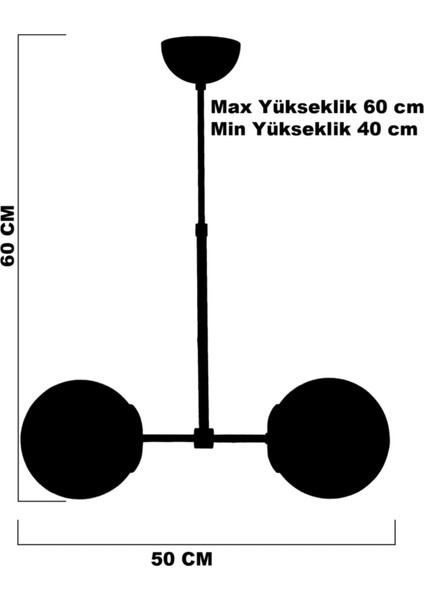 E27 Martı 2'li Eskitme Bal Camlı Avize Modern Mavi 60 x 50 Metal 51-60 cm 2 fırsatları
