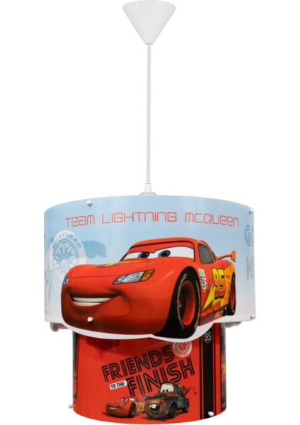 Kırmızı Cars 3D Sihirli Tavan SARKIT-5101 Lisanslı Modern Plastik 1 E27