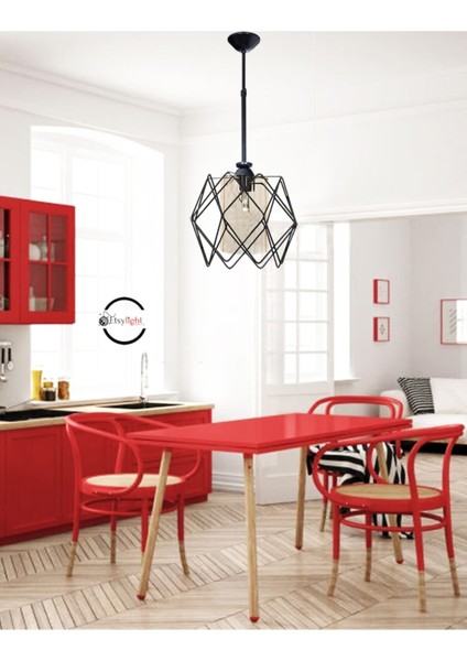 Mutfak Jaka Lüx Salon Mutfak Sarkıt Cam Avize Siyah 1 modelleri