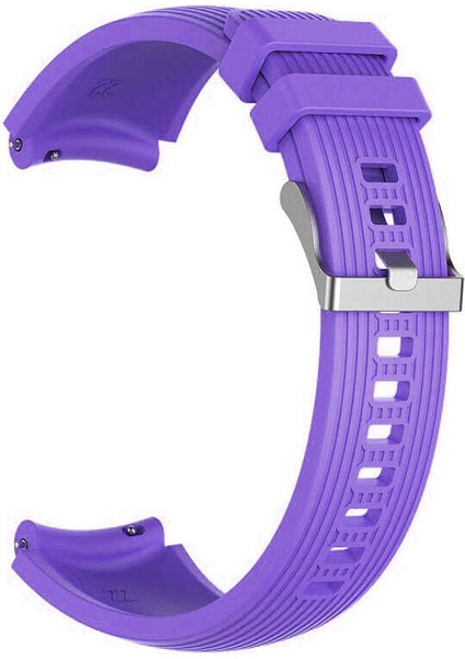 Tecno Watch 2 20 mm Için Klasik Model Ayarlanabilir Çizgili Silikon Kayış-Kordon Krd-18