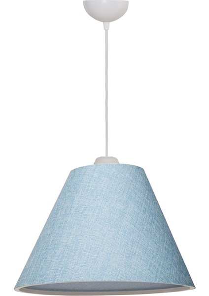 E27 Avasan Tekli Sarkıt Avize Mavi Mavi Kumaş Modern 1 61-70 cm