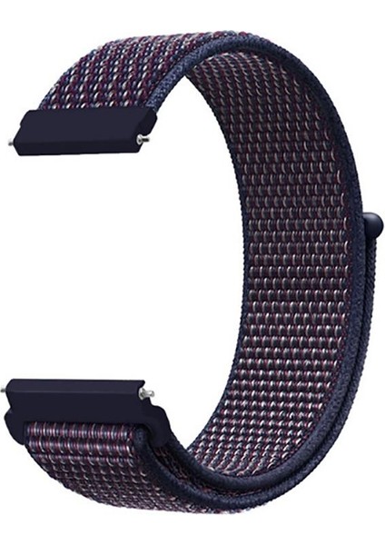 Tecno Watch 2 20 mm Için Hasır Kumaş Desenli Naylon Kayış-Kordon Krd-03