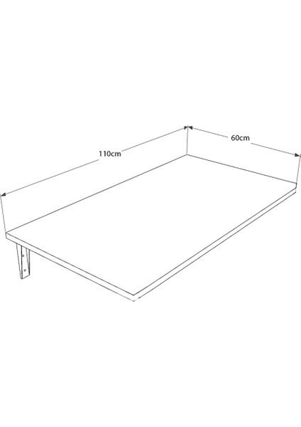 Mdf 110 x 60 cm Duvara Monte Katlanır Masa Mutfak Masası Çalışma Masası Yer Kaplamayan Yemek Masası