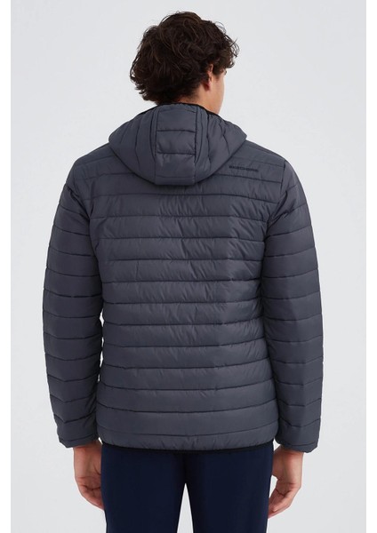 Essential Synthetic Fill Jacket Kapüşonlu Şişme Erkek Mont Gri