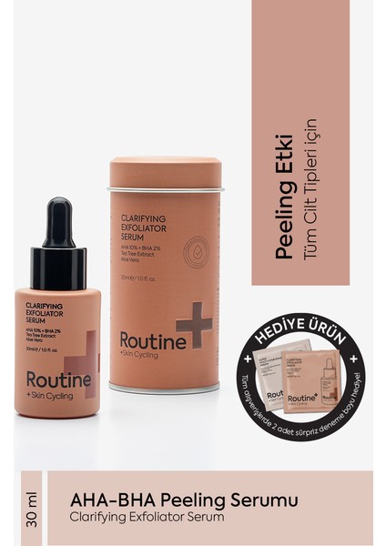 AHA BHA Peeling Serumu | Renksiz Formül | Clarifying Exfoliator Serum