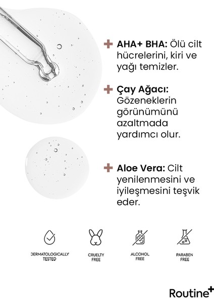 AHA BHA Peeling Serumu | Renksiz Formül | Clarifying Exfoliator Serum