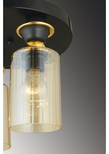 30 Siyah 3'lü Plafonyer Boru Camlı Lüks Avize Modern 2 35 - 50 Metal Siyah E27 Salon / Oturma Odası indirimleri