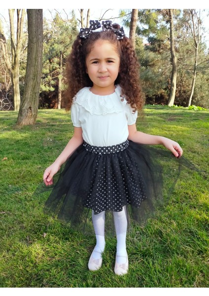 Kız Çocuk Tütü Puantiyeli - ASTARLI