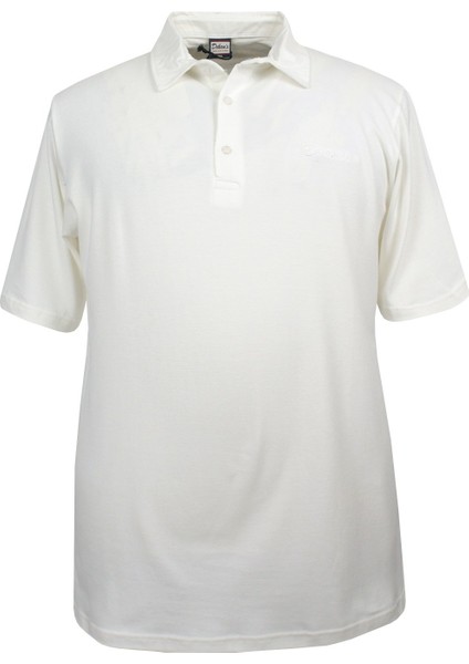 Erkek Büyük Beden Polo Yaka Tişört Ekru