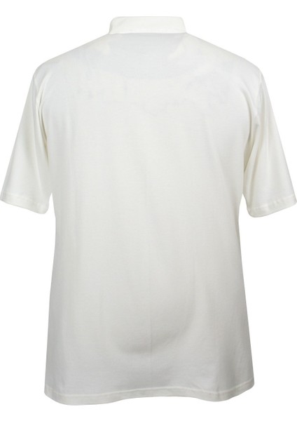 Erkek Büyük Beden Polo Yaka Tişört Ekru modelleri