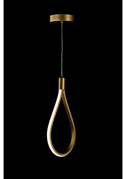 Metal Tekli Üç Renk Ledli Eskitme Avize 71-80 cm 1 Ledli Tek Ebat E27 Altın