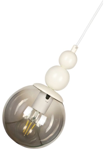 Tek Ebat Sonsuz Tekli Avize Beyaz Füme Cam Metal 1 Tekli Beyaz E27 61-70 cm fırsatları