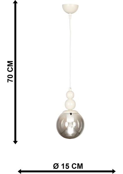Tek Ebat Sonsuz Tekli Avize Beyaz Füme Cam Metal 1 Tekli Beyaz E27 61-70 cm indirimleri