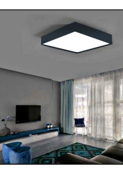 30 30X30CM Büyük Boy 24W Metal Siyah Kasa Tavana Sıfır LED Panel Armatür Avize 6500K Beyaz Işık Ev fırsatları