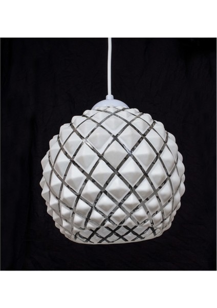 Beyaz Cemre Tekli Avize Cam Modern