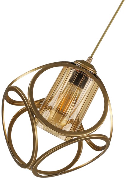71-80 cm Aydın Tekli Avize Eskitme Bal Akrilik 1 Modern Tek Ebat Metal Sarı E27