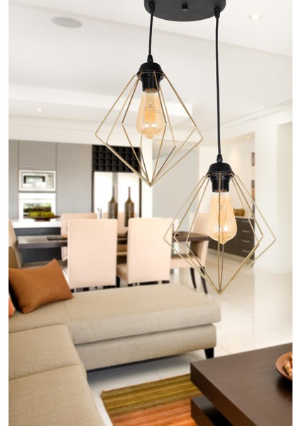 Modern Lina 2.li Eskitme 40 x 70 Metalik E27 Metal 61-70 cm 2