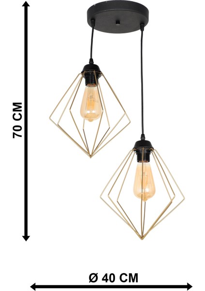 Modern Lina 2.li Eskitme 40 x 70 Metalik E27 Metal 61-70 cm 2 fırsatları
