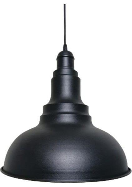 Mutfak Retro Rustik Mutfak,cafe Için Siyah Tekli Metal Sarkıt Çap: 34CM Siyah Metal Modern 1 E27 fiyatları