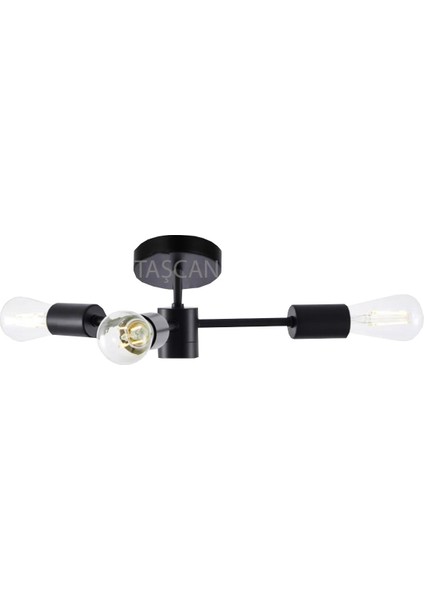 Metal Rosa Modern 3 Lü Siyah Plafonyer Avize Modern Siyah E27 3 fırsatları