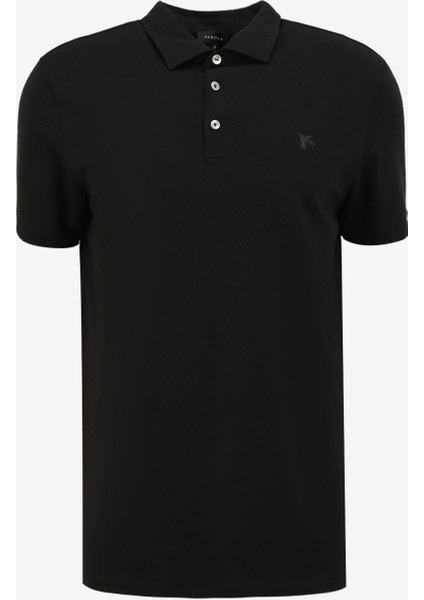 Siyah Erkek Polo Yaka Regular Fit Polo T-Shirt FC4SM-TST 0250