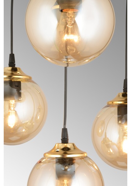 20 Sarkıt Tepsi Siyah 4'lü Bal Glop Camlı Aşağı Bakan Lüks Avize 81-90 cm 4 Metal Siyah E27 Modern fırsatları