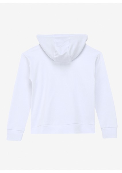 Beyaz Erkek Çocuk Kapüşonlu Relaxed Baskılı Sweatshirt D4SB-SWT3031