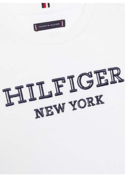 Tommy Hilfiger Baskılı Beyaz Erkek Çocuk T-Shirt New Monotype Tee S/s