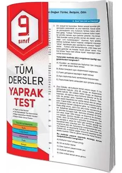 Tüm Dersler Yaprak Test 9