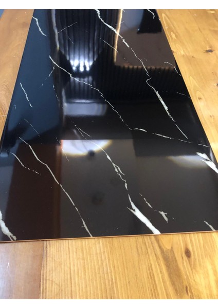 30X60CM Siyah Mermer Desenli Kendinden Yapışkanlı Seramik Desen Banyo Wc Kaplama Pvc Duvar Paneli
