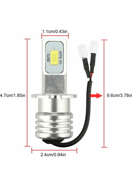 8x H3 Süper Parlak LED Far Sis Farı Sürüş Lambası Ampul Kiti 6000K Beyaz 100W (Yurt Dışından)