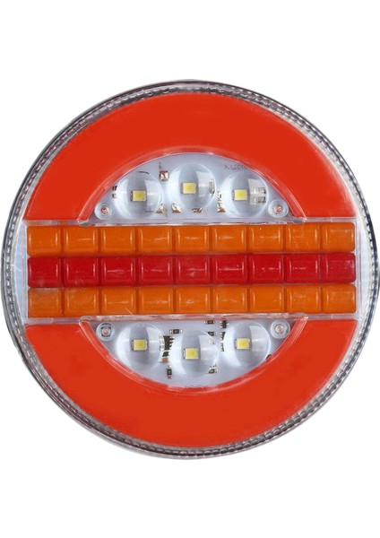 24V 49 LED Yuvarlak Hamburger Arka Kuyruk Lambaları Sıralı Dinamik Gösterge Kamyon (Yurt Dışından)