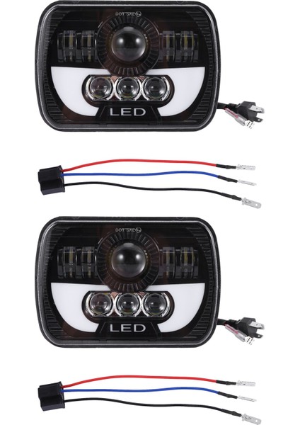 2x 300 W 5x7 LED Farlar LED Mühürlü Işın Başkanı Işık Wrangler Yj Xj Için Yüksek Düşük Işınlı LED Far (Yurt Dışından)